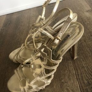 ALBANO SOFT LEATHER GOLD HEEL SIZE 41